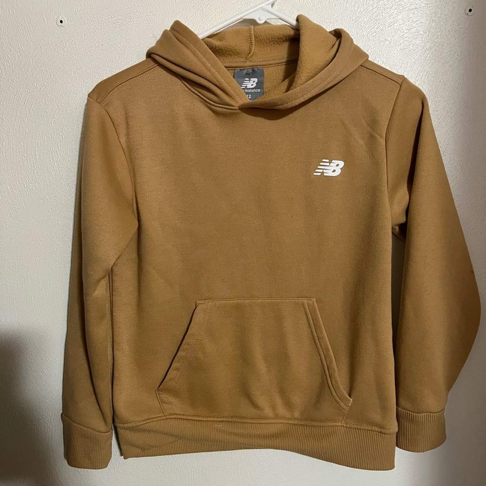 NEW BALANCE Classic Fleece Athletic Athleisure Hoodie Yellow White Boy's Size 12